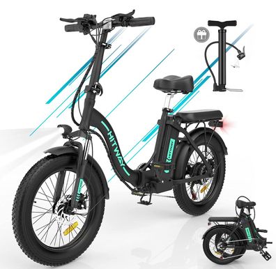HITWAY 20" Klappbares E-Bike Elektrofahrrad klapprad für Damen Herren, Faltbares E-Ci