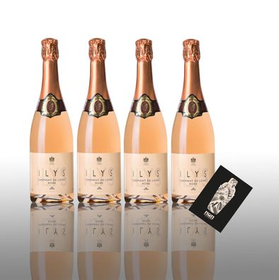 Ilys ROSE Brut 4er Set Cremant de Loire Rose 4x 0,75L (12,5% Vol) Frankreich- [