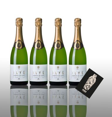 Ilys Brut 4er Set Cremant de Loire 4x 0,75L (12,5% Vol) Frankreich- [Enthält Su
