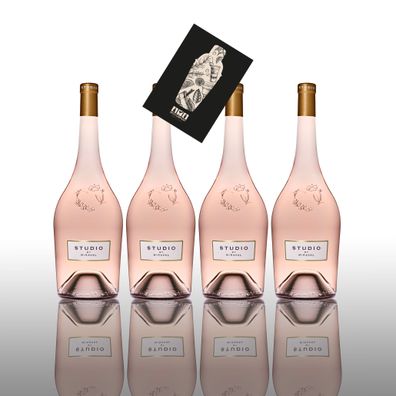 Angelina Jolie + Brad Pitt Studio By Miraval Rose Wein 4x 0,75L (13% Vol) Joli