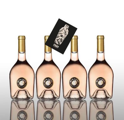 Angelina Jolie + Brad Pitt Miraval Cotes de Provence Rose Wein 4x 0,75L (13% V