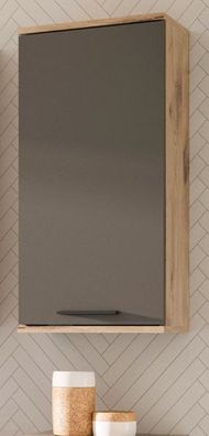 Badschrank Hängeschrank Badezimmer Schrank Eiche und Grau Soft-Close Möbel Mason