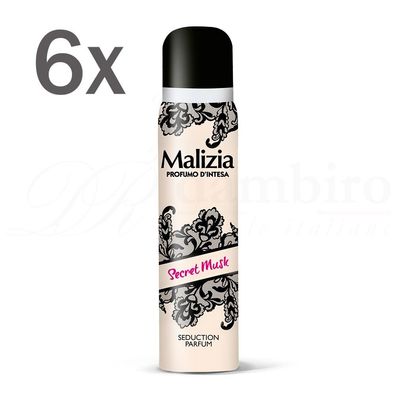 Malizia DONNA Secret Musk Seduction Parfum deodorant 6x 100 ml