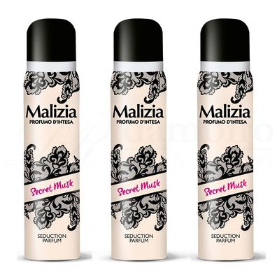 Malizia DONNA Secret Musk Seduction deo Parfum deodorant 3x 100 ml
