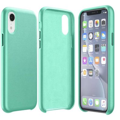 Cellularline Elite Apple iPhone XR Kunsleder Backcover Hülle Case Tasche Grün