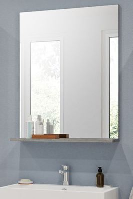 Badspiegel Wandspiegel grau Rauchsilber Ablage Badezimmer Spiegel 60x79 cm Scout