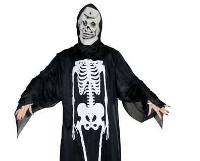 Ghost Skelet Geister Geist kostüm , Halloween Horror Kostüm mit Maske One Size