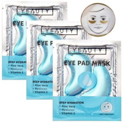 YEAUTY DEEP Hydration Eye Pad Mask Augenmaske Hyaluron sofort effekt 3er P