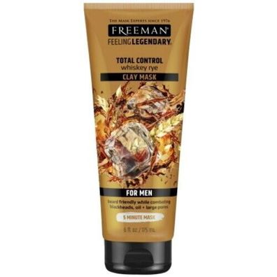 Freeman Total Control Men Whiskey Rye Clay Mask Reinigungs Maske Tube 175ml