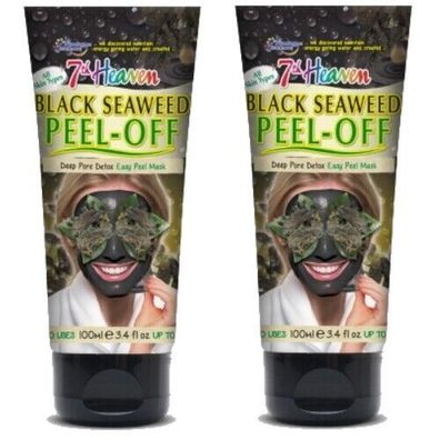 7th Heaven Face Mask Black Seaweed Peel-off Seetang Maske Große Tube 100ml 2x