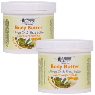Body Butter Ganzkörperpflege Creme Oliven-Öl Shea-Butter Pullach Hof 250ml 2er P