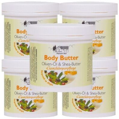 Body Butter Ganzkörperpflege Creme Oliven-Öl Shea-Butter Pullach Hof 250ml 5er P
