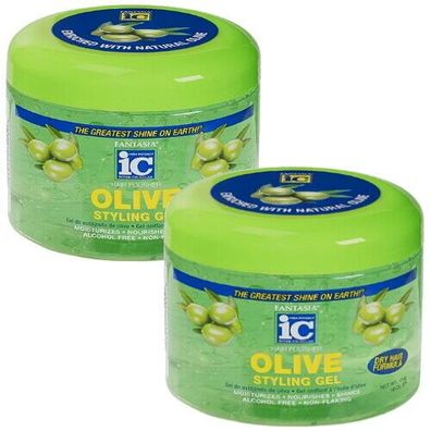 IC Fantasia Hair Polisher Olive Haar Styling Gel Volumen&Glanz 454g 2er Pack