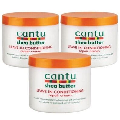 Cantu Shea Butter Leave In Conditioning Repair Cream Anti-Haarbruch 453g 3er Pac