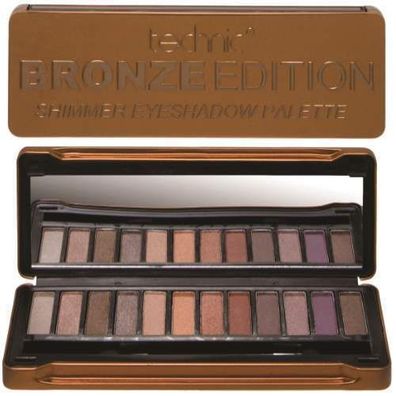 Technic Bronze Edition 12 Colour Shimmer Eyeshadow Lidschatten Metallbox Palette