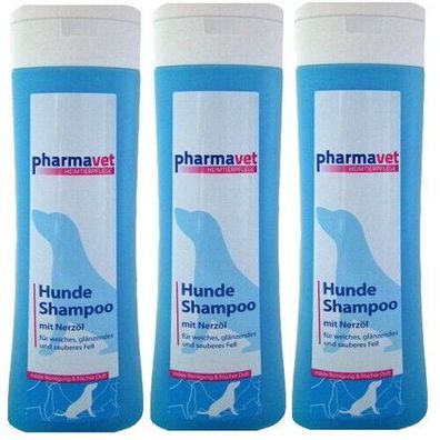 Pharmavet Tier Pflege Hunde Shampoo glänzend weiches sauberes Fell 300ml 3er P.