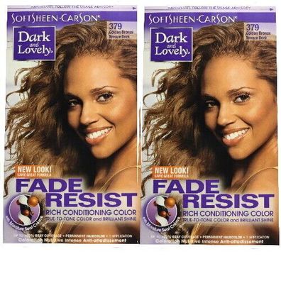 Dark and Lovely Fade Resist Brilliant Hair Color 379 Golden Bronze Haarfarbe 2x