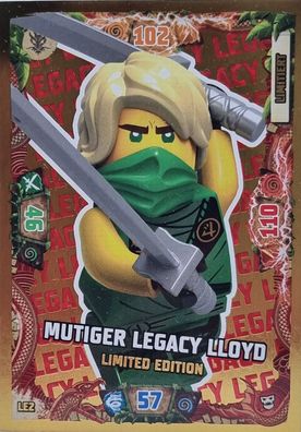 LEGO Ninjago Trading Card Game Limitierte Karte Nr. LE2 Mutiger Legacy Lloyd