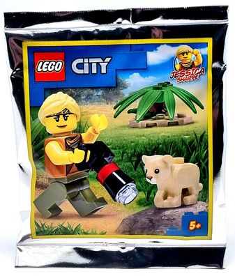 LEGO City 952112 Figur Jessica Sharpe Jungel Safari Fotograf mit Löwen Baby