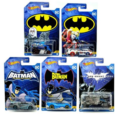 Hot Wheels Auto Batman-Kollektion Themed Batman Sortiment 5 Cars