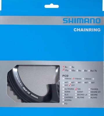 Shimano Kettenblatt 105 FC-5800 53 Zähne LK 110 mm schwarz