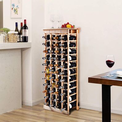 44 Flaschen Weinregal Holz Flaschenregal Weinständer Weinschrank Flaschenständer