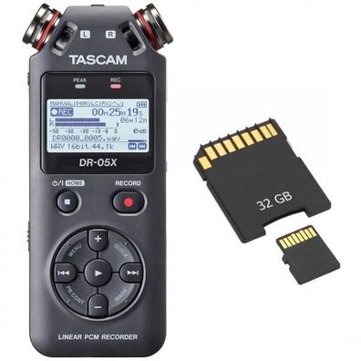 Tascam DR-05X Audio-Recorder + Speicherkarte 32 GB