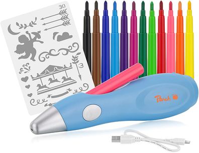 Peach Elektro Airbrush Pen Set Kids Spray Paint Zeichnen Kit mit 12 Farbe Stifte ...