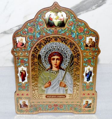 ????? Ikone Schutzengel ????? 25x18 cm Holz Platte Front Gold orthodox