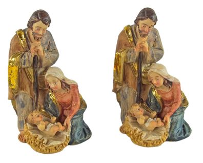 Krippenfiguren Heilige Familie, 2er Set, ca. 7,5 cm, 72404