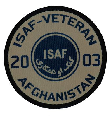 ISAF-VETERAN"Aufnäher"Patch/ Bundeswehr/ Afghanistan/ Einsatz/ Army/2002-2014/ Khaki