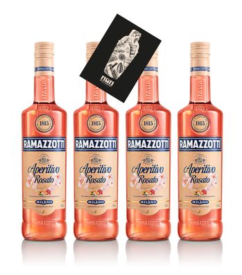 Ramazzotti 4er Set Rosato Aperitivo 4x 0,7L (15% Vol) Aromen von Hibiskus und O