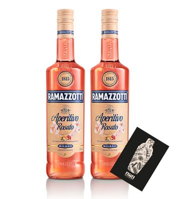 Ramazzotti 2er Set Rosato Aperitivo 2x 0,7L (15% Vol) Aromen von Hibiskus und Orangen
