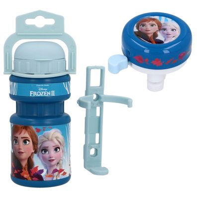 Set Kinder Trinkflasche + Klingel Frozen II 300ml FahrradFlasche FahrradGlocke