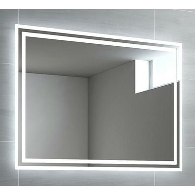LED Badspiegel 80x60 cm Wandspiegel Lichtspiegel Beleuchtung Senk und Wagerecht