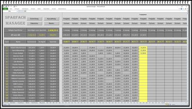 Sparfachmanager Software für Sparverein Sparclub Sparfächer Vereinssparen Excel