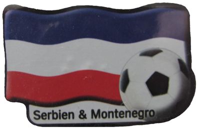 Aral - Fußball Magnet - Serbien & Montenegro - Nationalflagge & Ball