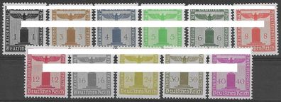 Dt. Reich Dienstmarken, Nr. 144/54, einwandfrei postfrisch, siehe Bild.