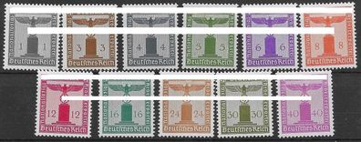 Dt. Reich Dienstmarken, Nr. 155/65, einwandfrei postfrisch, siehe Bild.