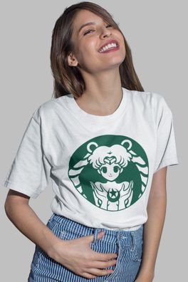 Damen Bio T-Shirt Oversize Sailor Moon Anime Japan Shirt Geek Otaku