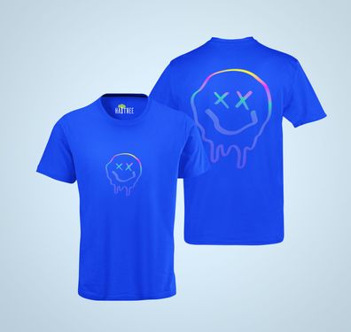 Crazy Bio Herren T-Shirt Cooler Schmelzender Smiley Crazy Streetwear Smail Game