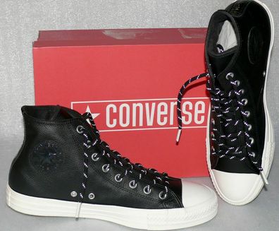 Converse 163339C ALL STAR CTAS Hi Echt Leder Schuhe Sneaker Boots 45 Black Egret