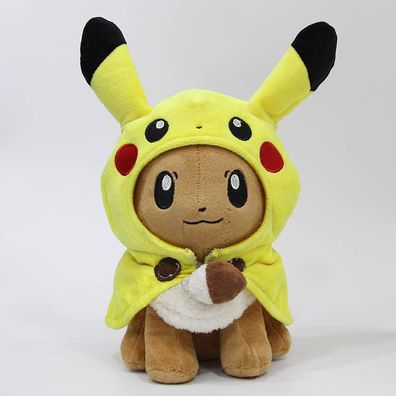 30cm Stofftier Puppe Eevee Cosplay Pikachu Pokemon Plüschtier Doll Gelb Braun