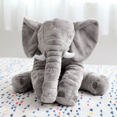 60cm Plüschtier Kinder Elefant Kissen Stofftier Kuscheltier Spielzeug Grau