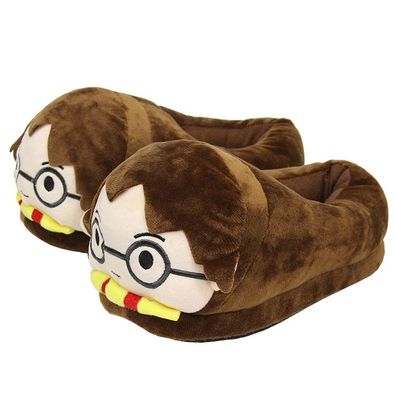 Herren Damen Harry Potter Hausschuhe All-Inclusive Warm Slippers Braun Größe35-42