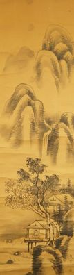 Landschaft Japanisches Rollbild Bildrolle Kunst Art Kakemono Gemälde Meiji 4992