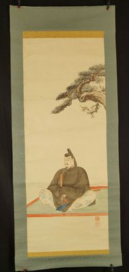 Japanisches Rollbild Poet Malerei Kunst Painting Kakemono hanging scroll 5672