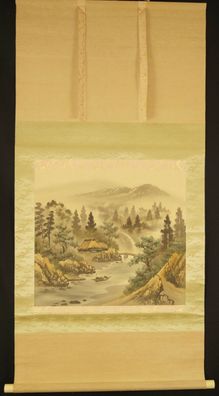 Landschaft Japanisches Rollbild Gemälde Kakemono Kakejiku Kunst painting 5552