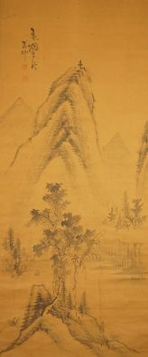 Landschaft Japanisches Rollbild Bildrolle Kunst Kakemono Gemälde Malerei 5293