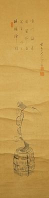 Japanisches Rollbild Bildrolle Kunst Kakemono Gemälde Malerei Meiji 5030